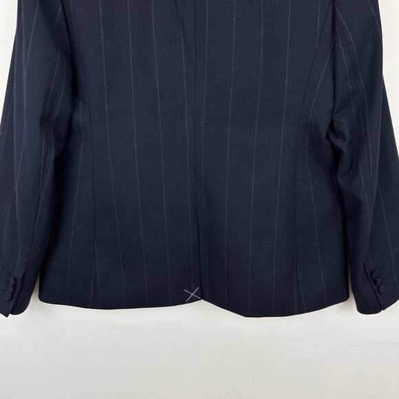 J.Crew Petite One Button Blazer Navy Pinstripe Classic Minimalist US 10P NWT - Picture 11 of 13